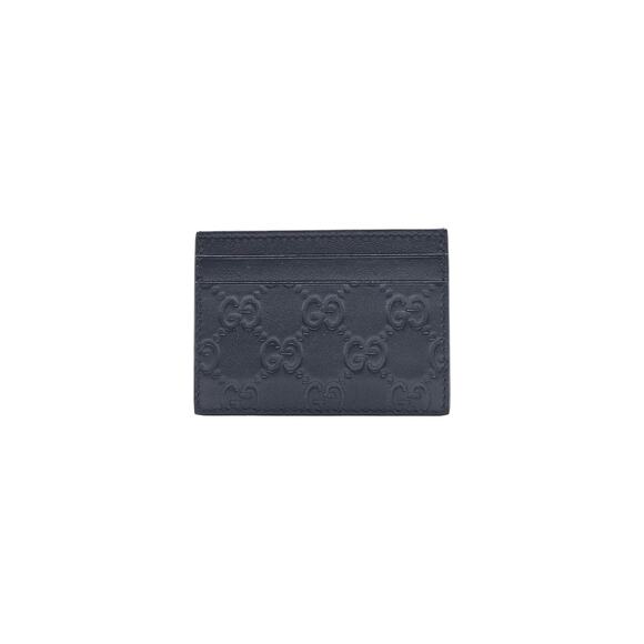 Gucci Guccissima GG Leather Card Holder Wallet Black - Preowned